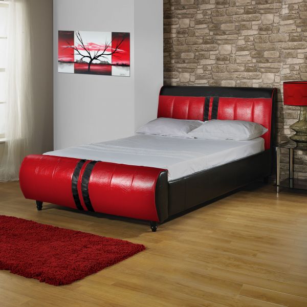 CBS Churchill Two Toned Faux Leather Bedstead