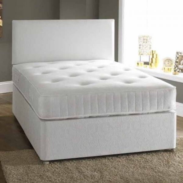 Jupiter Divan Fabric Bed Set with High Comfort Mattress