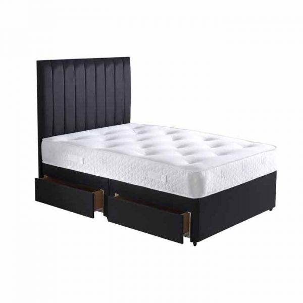 Diamond Luxury Divan Bed Set with Memory Foam Mattress