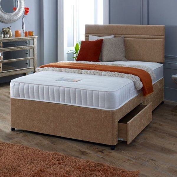Amelia Divan Bed with Open Coil Memory Foam Mattress FREE HEADBOARD