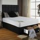 CBS Micro Quilted Soft Touch Black Divan Bed
