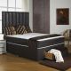 Cheap Bed Sale Brown Faux Leather Memory Soft Divan Bed