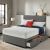 Hf4you Grey Suede Memory Bed  with FREE Headboard